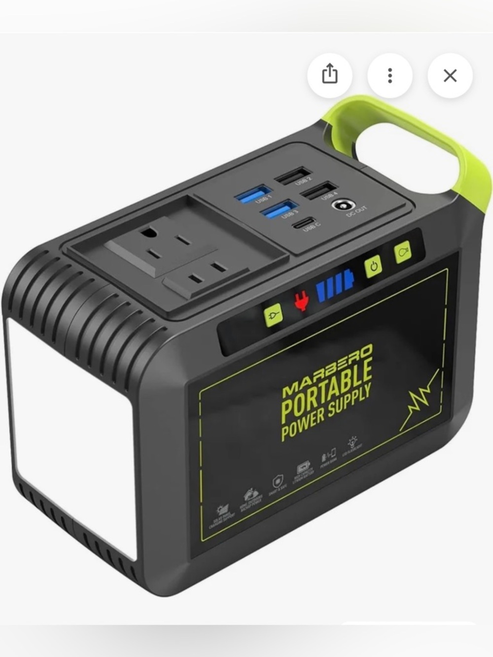MARBERO Portable Power Supply - Black with Lime Green Accents NWT - Picture 1 of 11